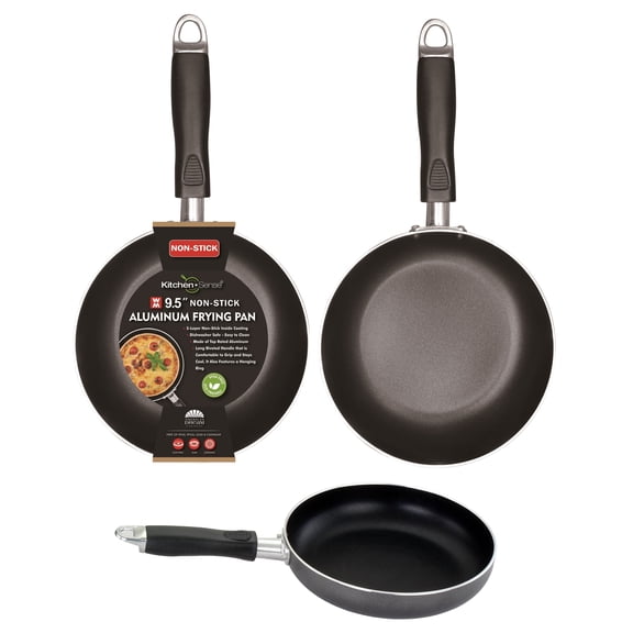 American Dream Home Goods 9.5-Inch Non-Stick Pan, PFOA-Free Aluminum Frying Pan with Stay-Cool Handle, Black