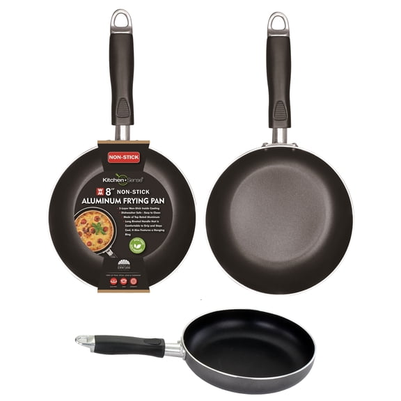 American Dream Home Goods 8-Inch Non Stick Pan, Heavy-Duty Aluminum Frying Pan, Dishwasher Safe, Black