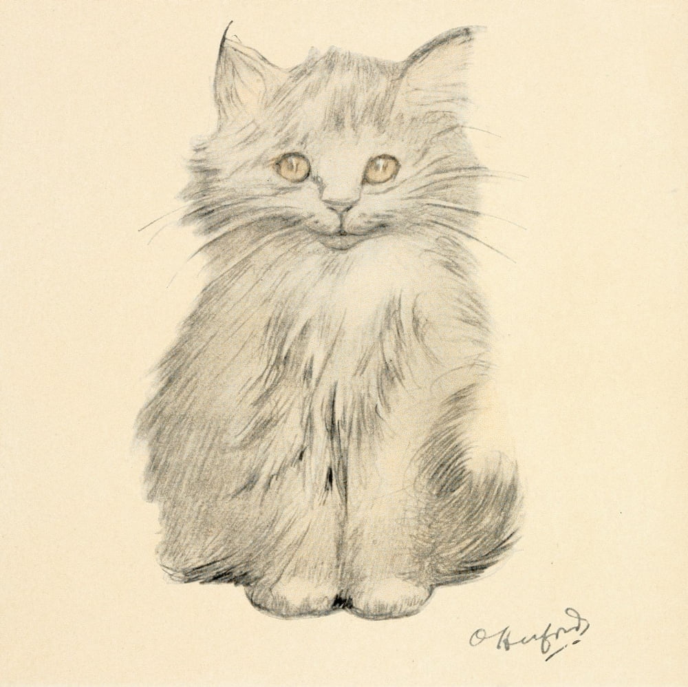 The Kittens Garden of Verses 1911 Happy cat Canvas Art - Oliver Herford (18 x 24)