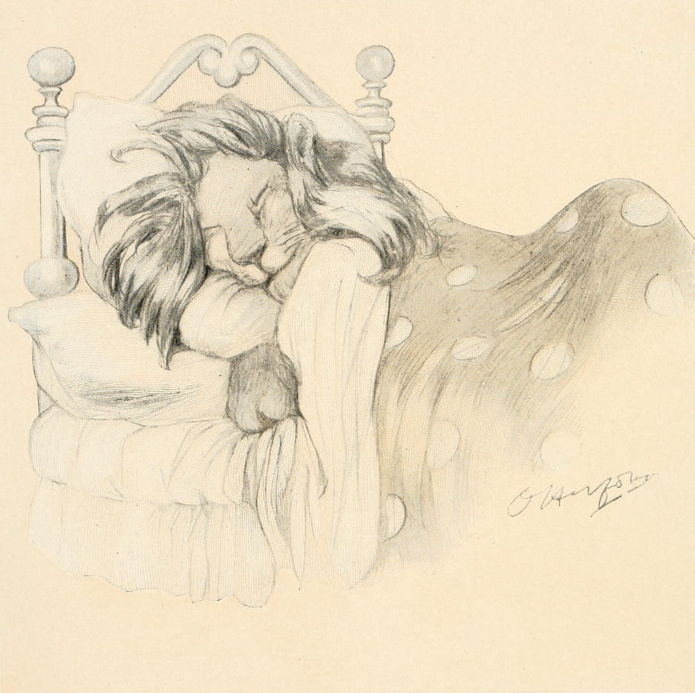 The Kittens Garden of Verses 1911 Let sleeping cats lie Canvas Art - Oliver Herford (18 x 24)