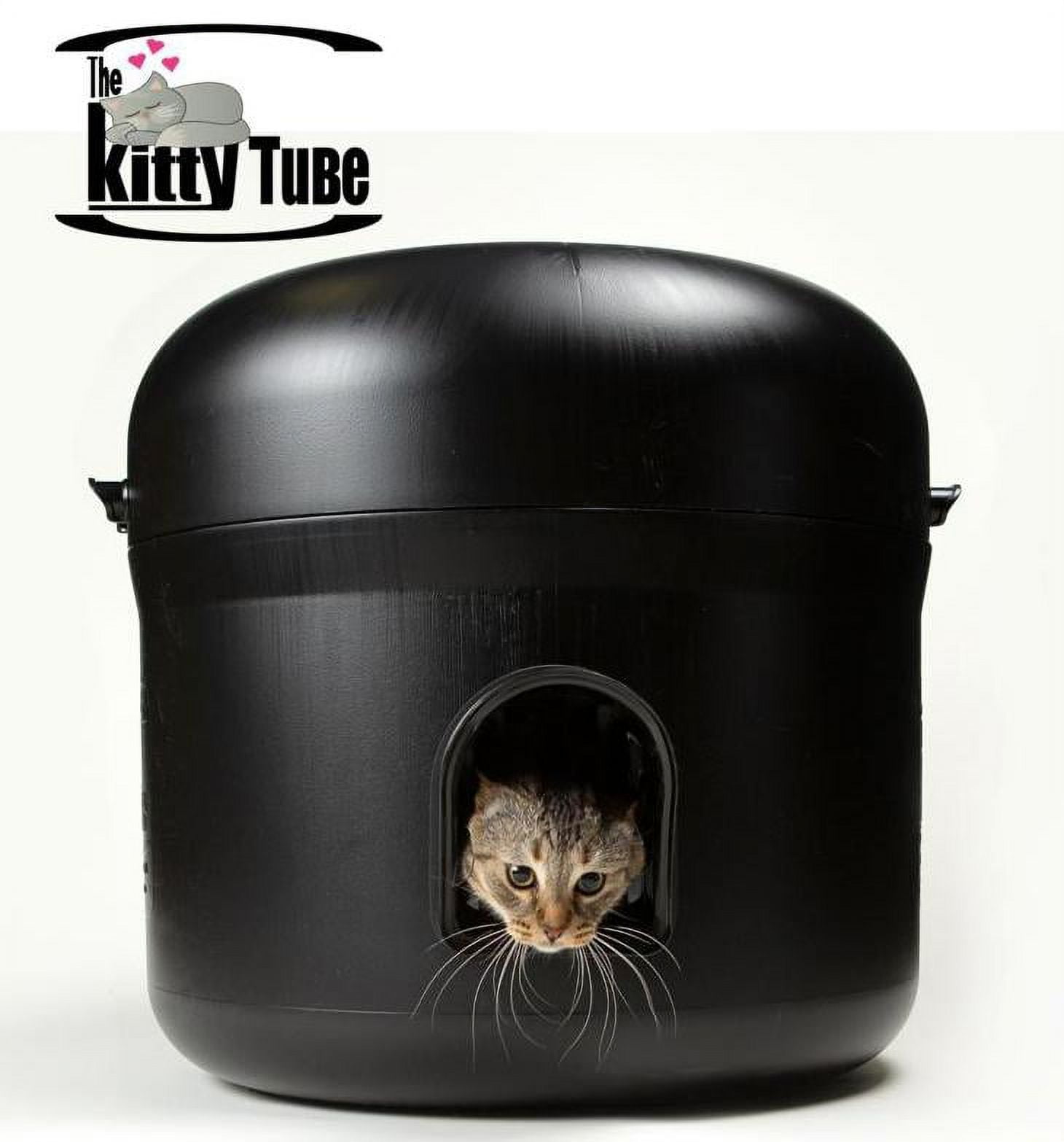 The Kitty Tube Outdoor Durable Ultra Insulated Cat House-Feral Option with  Straw