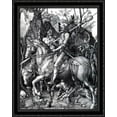 thumbnail image 1 of The Knight, Death and the Devil 28x34 Large Black Ornate Wood Framed Canvas Art by Albrecht Durer, 1 of 2