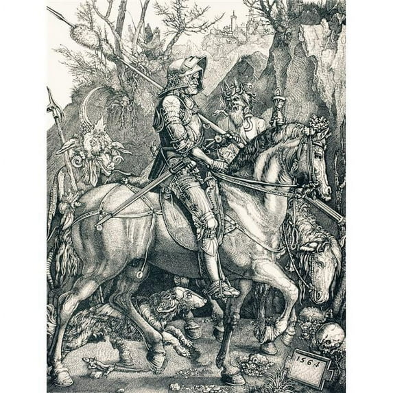 The Knight of Death. Sin & Death Accompany Him Personified by His Footman & Squire by Paul Lacroix Published London Circa 1880 Poster Print, 12 x 16