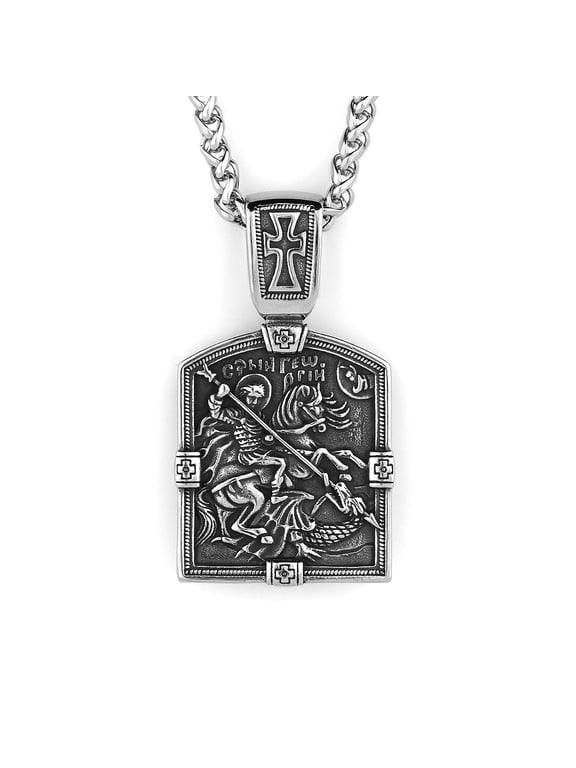 The Knights Templar, clad in sacred armor, wear this cross-shaped stainless steel necklace for men.