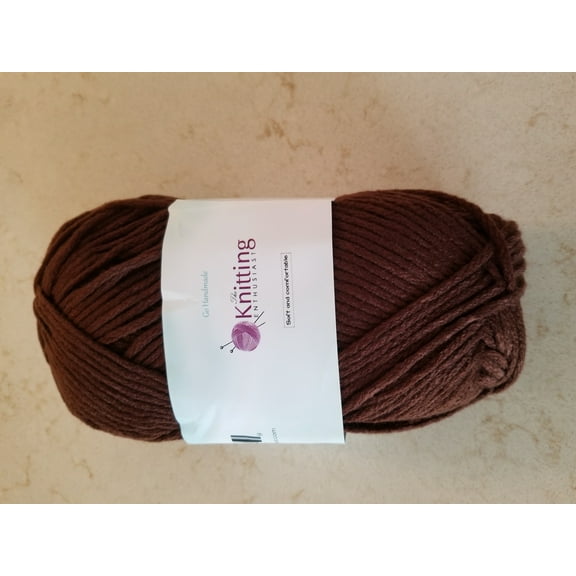 The Knitting Enthusiast Worsted Weight Yarn - Brown