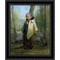 thumbnail image 1 of The Knitting Shepherdess 20x24 Black Ornate Wood Framed Canvas Art by Millet, Jean Francois, 1 of 2