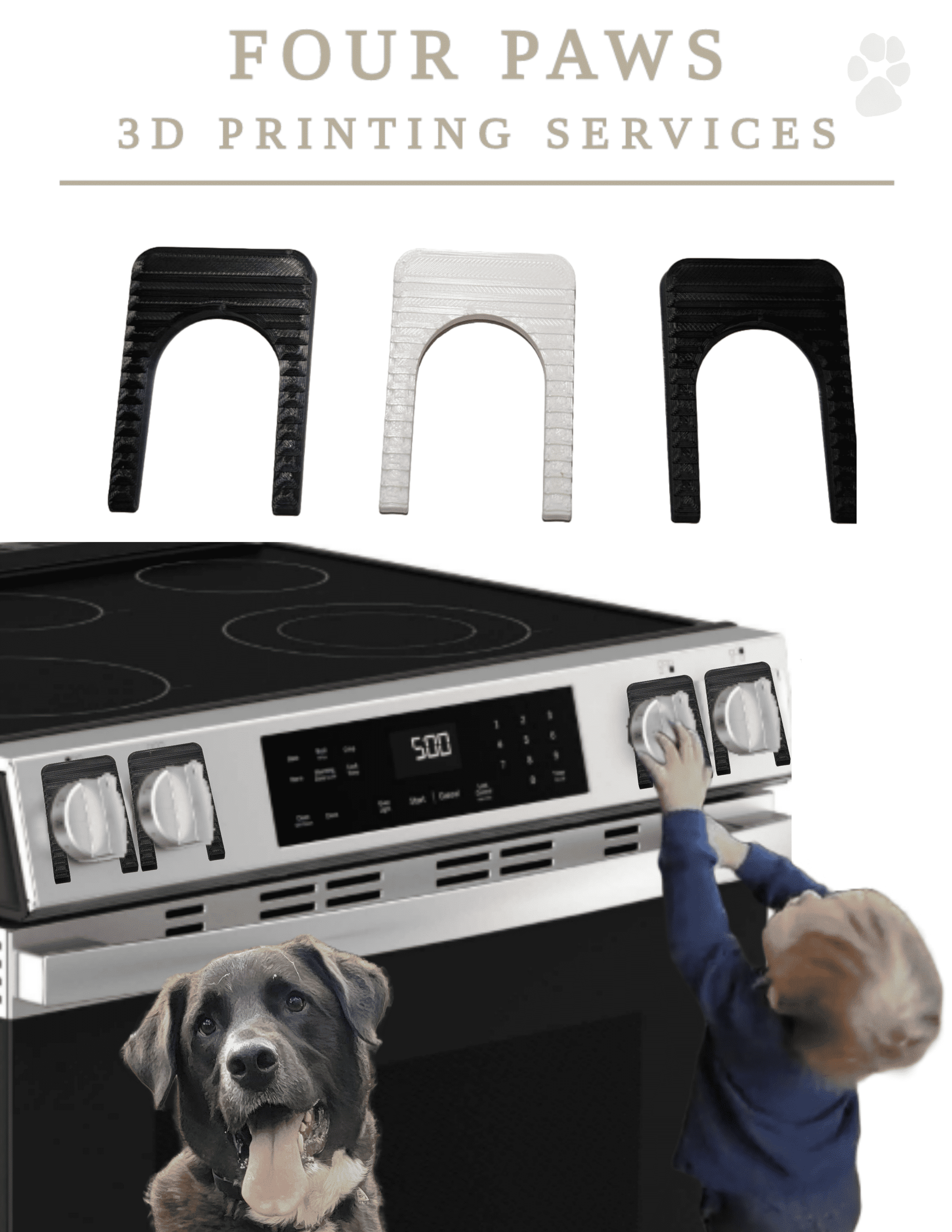 The Knob Stopper - Medium Size - Color Black - Stove Safety Guards