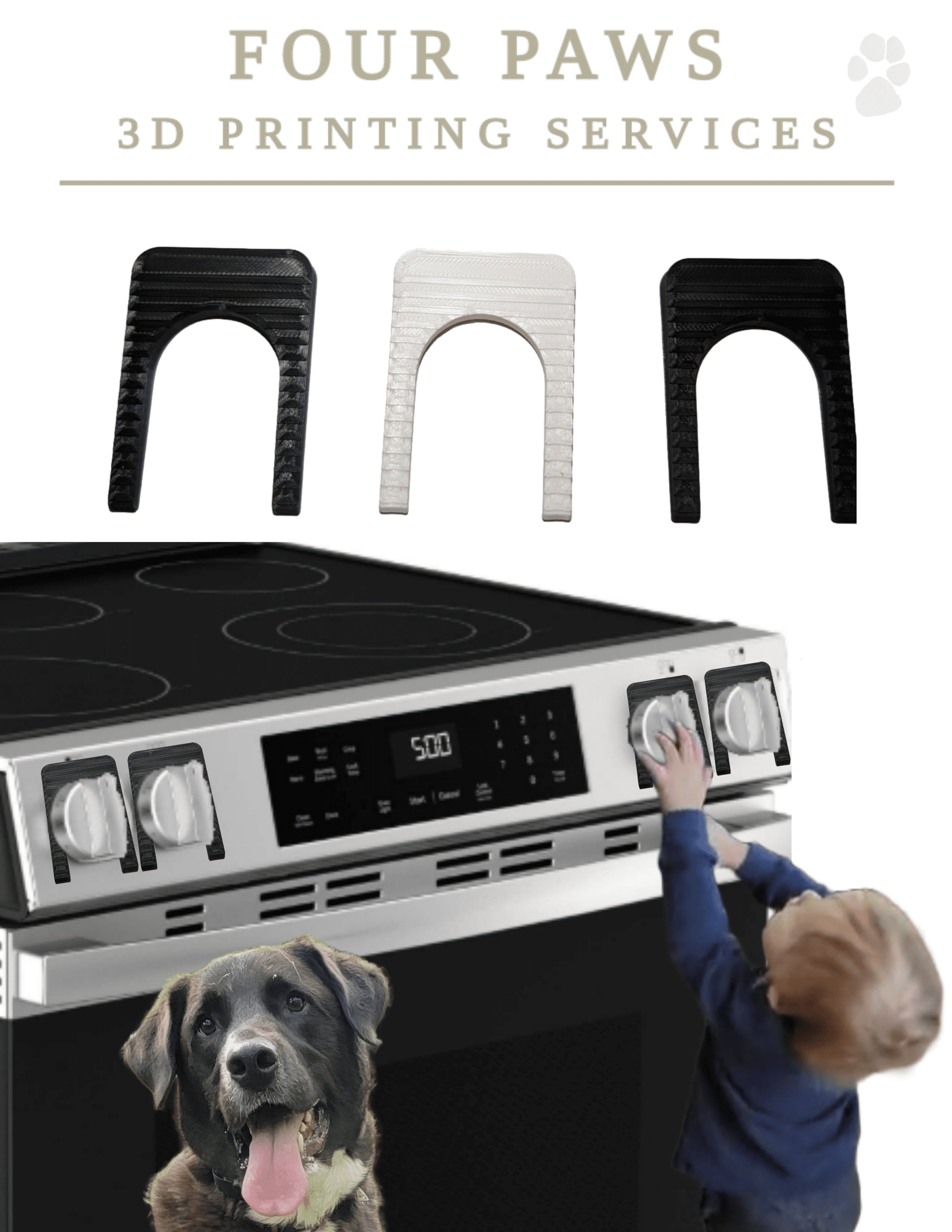 The Knob Stopper - Standard Size - Color Black - Stove Safety Guards
