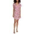 thumbnail image 1 of The Kooples womens  Foil Detail Mini Dress, 0, Pink, 1 of 3