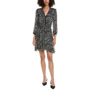 The Kooples womens Grunge Leopard Mini Dress, 1, Black