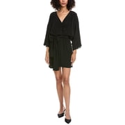 The Kooples womens Modern Kimono Silk-Blend Mini Dress, 1, Black