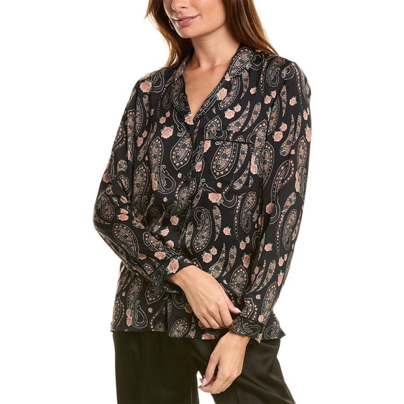 The Kooples womens  Satin Shirt, 1, Black