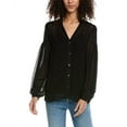 thumbnail image 1 of The Kooples womens  Sheer Blouse, 0, Black, 1 of 3