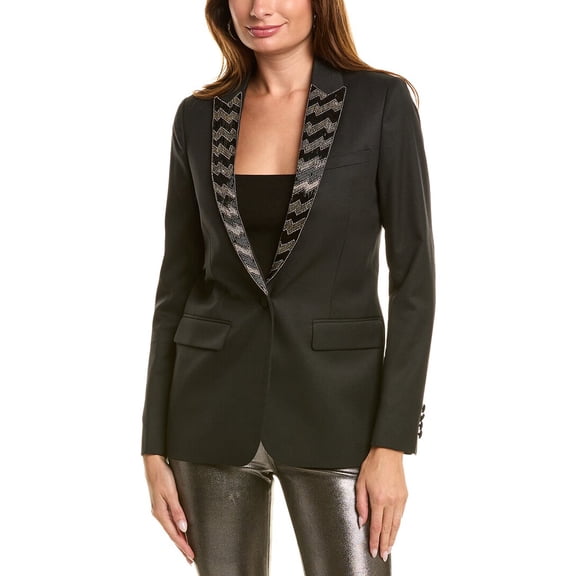 The Kooples womens  Wool-Blend Blazer, 34, Black