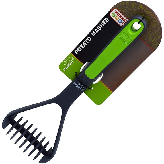 The Kosher Cook, 12 Inch Silicone Kitchen Potato Masher - Green