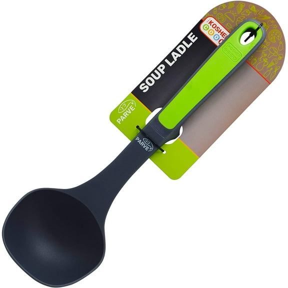 The Kosher Cook, 12 Inch Silicone Kitchen Soup Ladle - Green