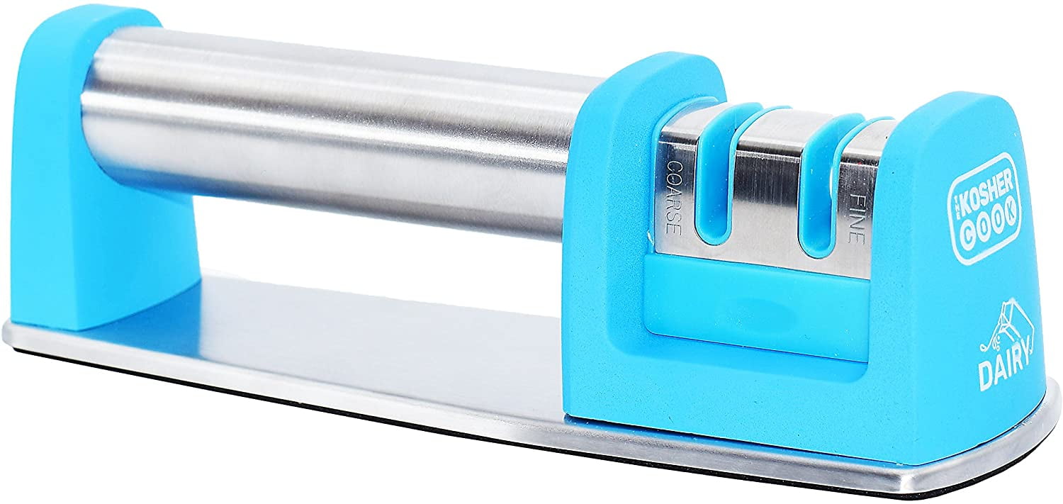 The Kosher Cook, 8.5" Kitchen Chef Straight and Serrated Knife Sharpener - Blue