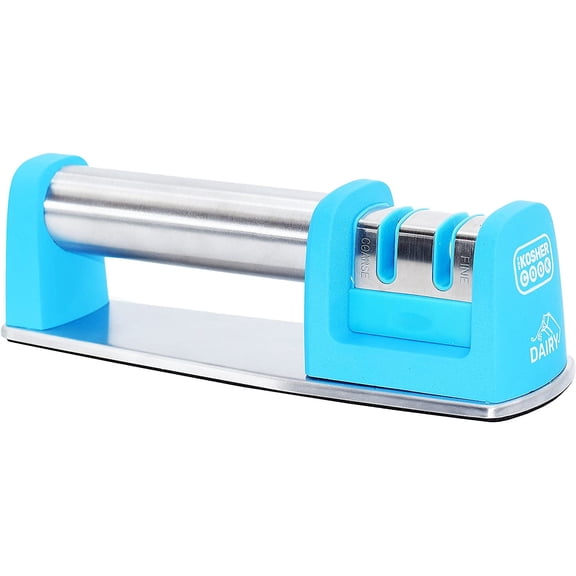 The Kosher Cook, 8.5" Kitchen Chef Straight and Serrated Knife Sharpener - Blue