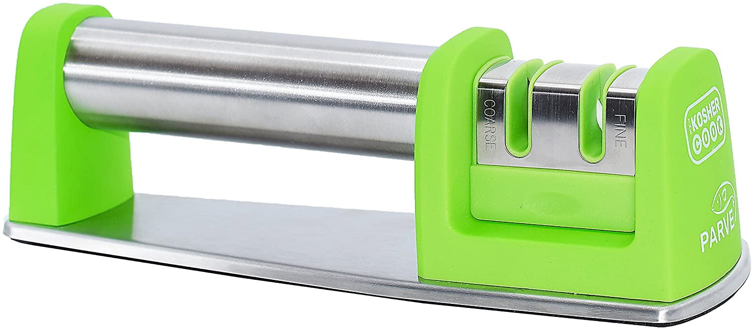 The Kosher Cook, 8.5" Kitchen Chef Straight and Serrated Knife Sharpener - Green