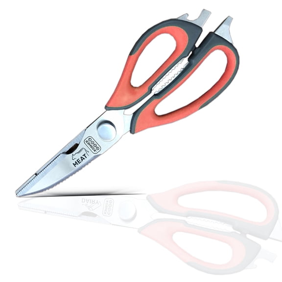 The Kosher Cook, Large Heavy Duty Multi Use Stainless Steel Kitchen Food Shear Scissor - Red