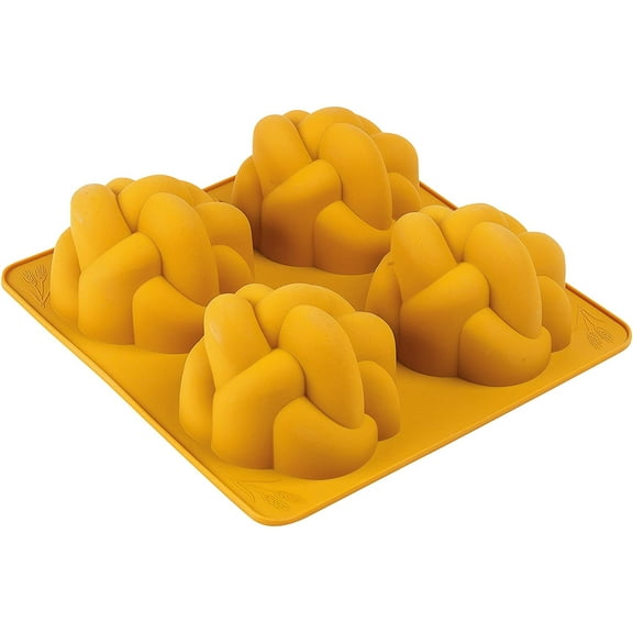 The Kosher Cook, Mini Silicone Mold Challah Pan - Braided Bread
