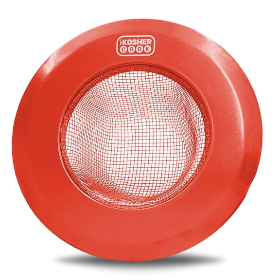 The Kosher Cook, Standard Size Mesh Kitchen Drain Stopper Basket - Red