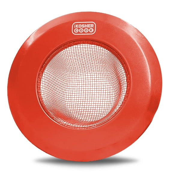 The Kosher Cook, Standard Size Mesh Kitchen Drain Stopper Basket - Red