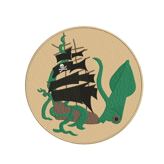 The Kraken Sea Monster Embroidered Patch Iron-On Applique, Cosplay Vest Clothing Badge Back Packs Uniform DIY