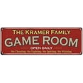 thumbnail image 1 of The Kramer Family Red Game Room Metal 6x18 Sign 106180038498, 1 of 1