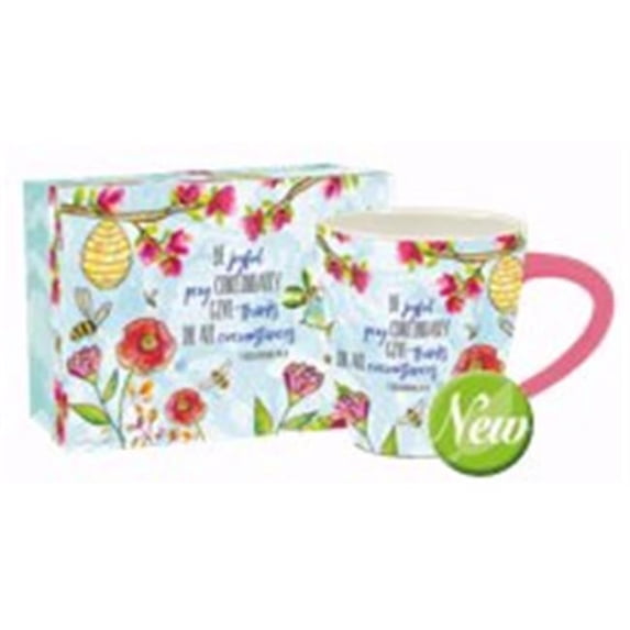 Lang Companies, Pray Joyfully 17 oz. Cafe Mug by Caroline Simas