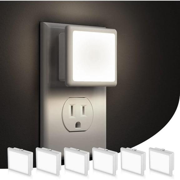 The LED night light is inserted into the wall, with a sensor from dusk to dawn, 3000K soft white