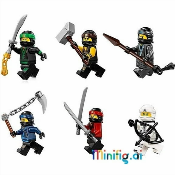 The LEGO Ninjago Movie Minifigure Combo Pack - Lloyd, Cole, Kai, Jay, Zane, and Nya (with Weapons)