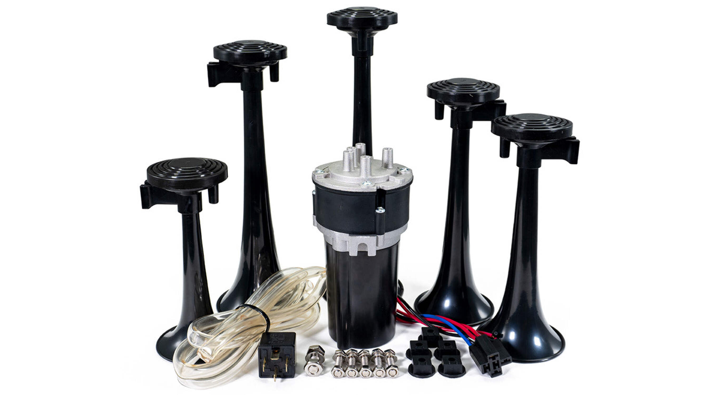 Klaxon Musical 125 DB La Cucaracha - 3 Cornets à Air Avec Compresseur - Universel Voiture, Bateau, Camion