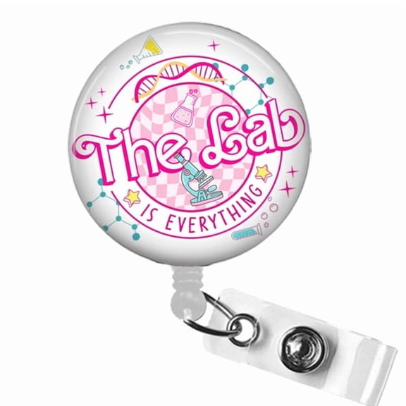 The Lab is Everything Medical Laboratory Badge Reel, Cute MLS MLT Lab Technician Badge Holder