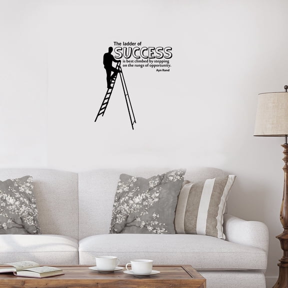 The Ladder Of Success Quote Positive Life Motivation Mantra Inspiration Quotes Saying Wall Art Sticker Designs Vinyl Stickers For Home House Walls Rooms Windows Bedroom Decoration Size (20x18 inch)