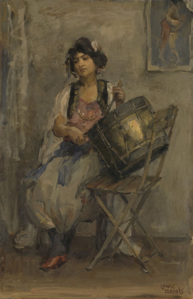 The Lady Drummer Canvas Art - (18 x 24)