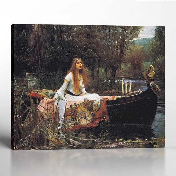 The Lady of Shalott by John Williams Waterhouse Prints, Famous Art Prints, Lady of Shallot Poster, Fine art Paintings, Ready To Hang for Living Room Home Wall Décor 16x20