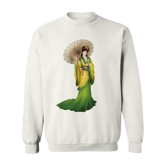 The Lady With An Umbrella Sweatshirt Men -Image by Shutterstock, Male 3X-Large