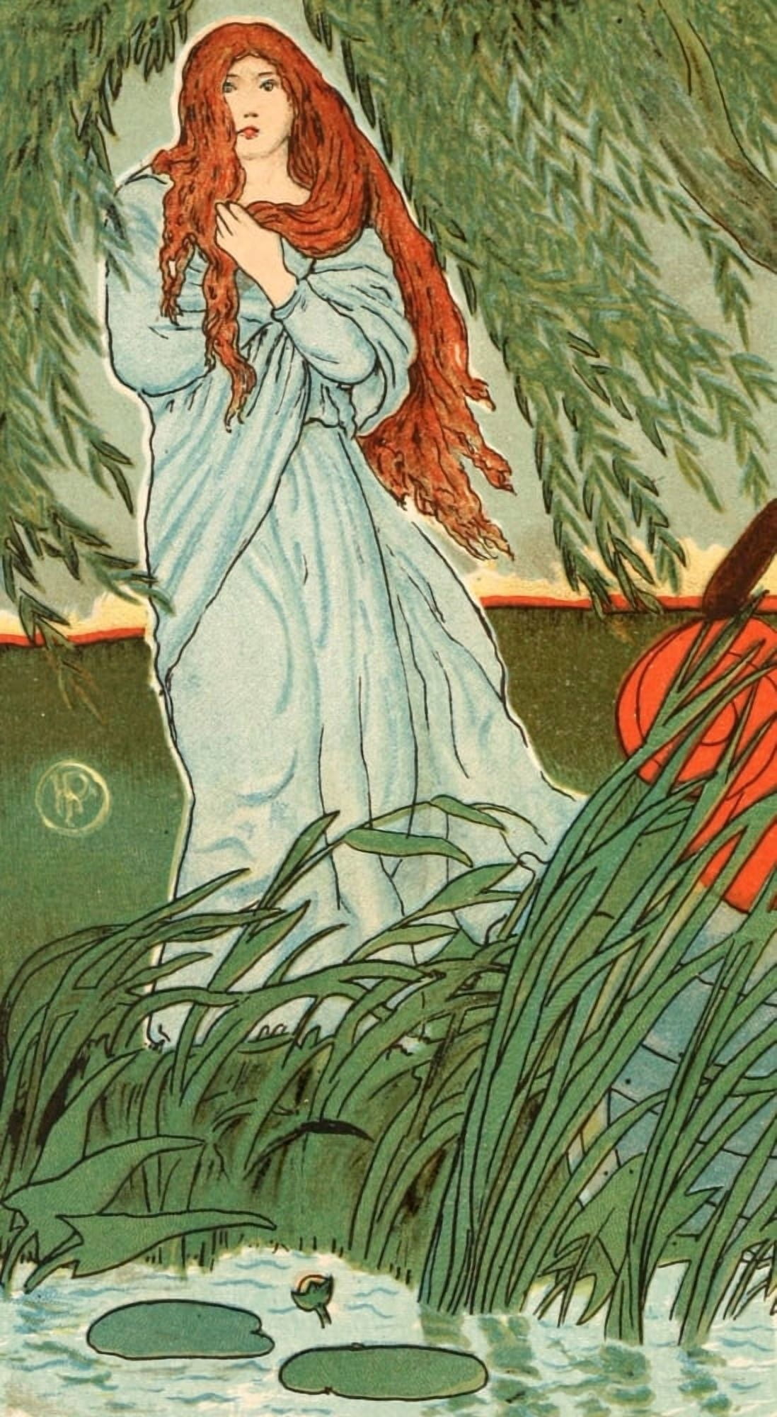 The Lady of Shalott 1881 In the reeds Canvas Art - Howard Pyle (18 x 24)