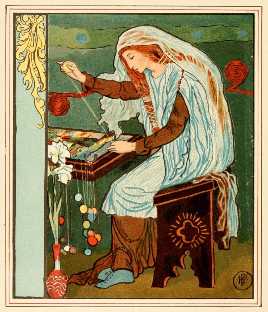 The Lady of Shalott 1881 Tapestry Canvas Art - Howard Pyle (18 x 24)