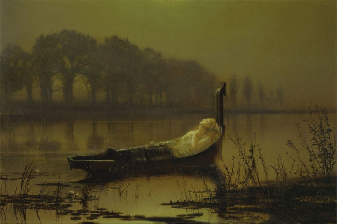 The Lady of Shalott Canvas Art - John Atkinson Grimshaw (18 x 24)