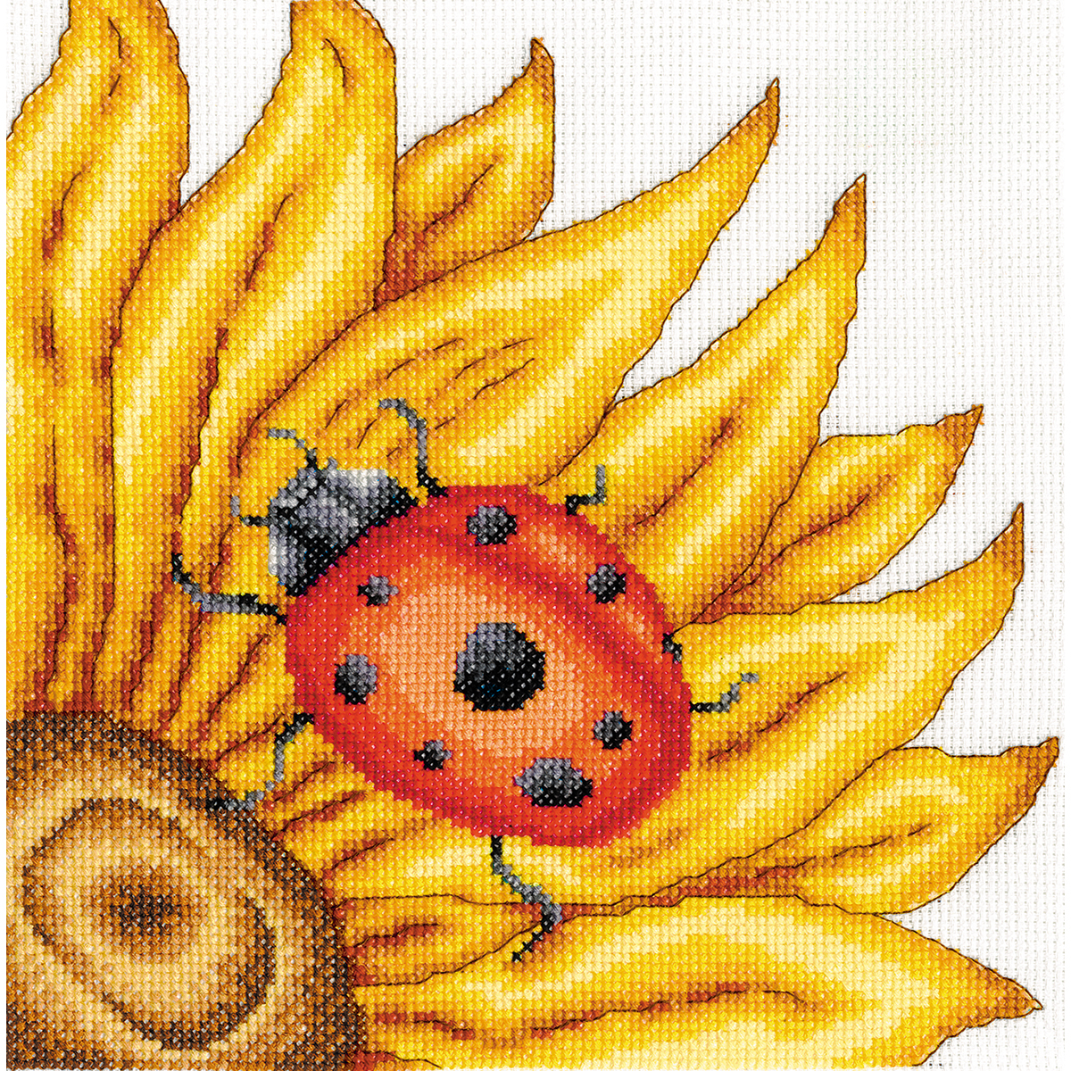 The Ladybird Counted Cross Stitch Kit-8"X8" 14 Count, Pk 1, DMC