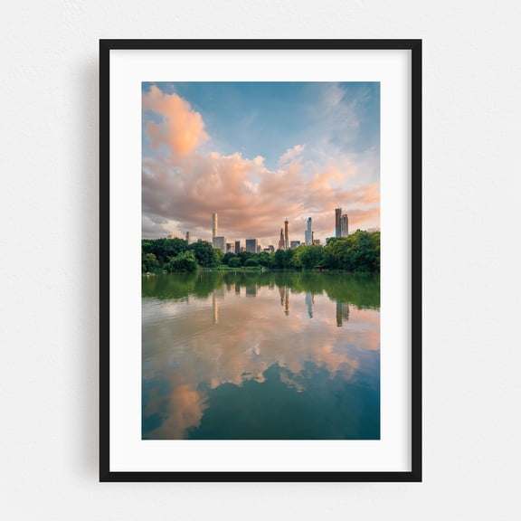 The Lake 04 - Manhattan New York Photography Black Framed Wall Art Print 16 x 24 inches