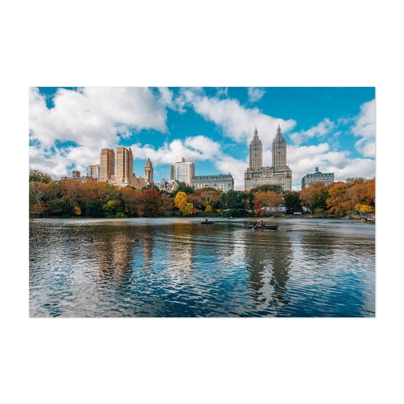 The Lake 06 - Manhattan New York Photography Cityscape Autumn Skyline Boat Water Architecture Unframed Wall Art Print 4 x 6 inches