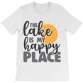thumbnail image 1 of The Lake Is My Happy Place, Outdoors Adventure Graphic Design G14727 Unisex T-Shirt, Up to Size 5XL, 1 of 2