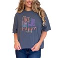 thumbnail image 1 of The Lake Is My Happy Place Quote Merch, Denim Comfort Colors T-Shirt, Small, 1 of 1