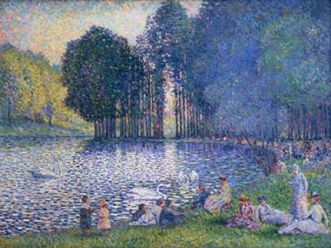 The Lake of the Bois de Boulogne Canvas Art - Henri Edmond Cross (22 x 28)
