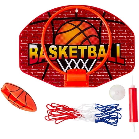 The Lakeside Collection 13" Indoor Mini Basketball Hoop with Suction Cups (Ages 3+)
