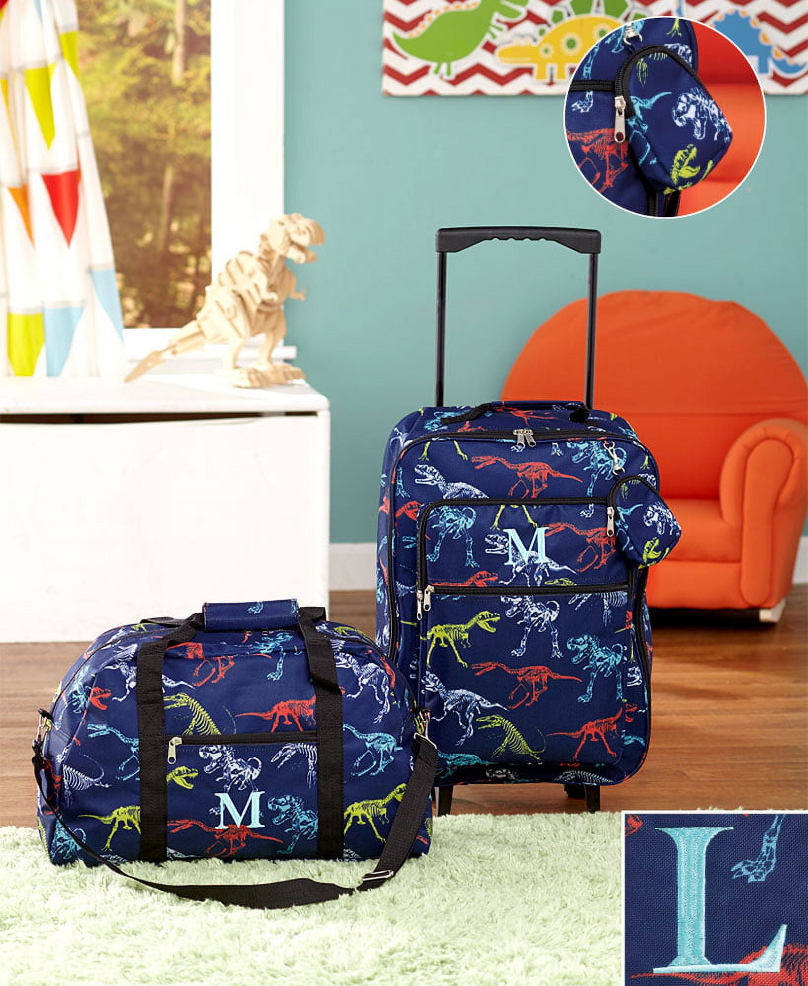 The Lakeside Collection 3pc Boys Monogram Luggage Sets L