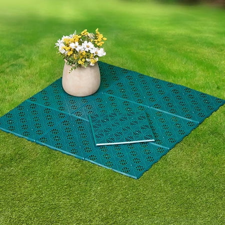 The Lakeside Collection 7" x 8" Gray Polypropylene Walkway Tiles, for Backyard 10 Piece